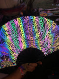 Dark Rainbow Prism Hand Fan
