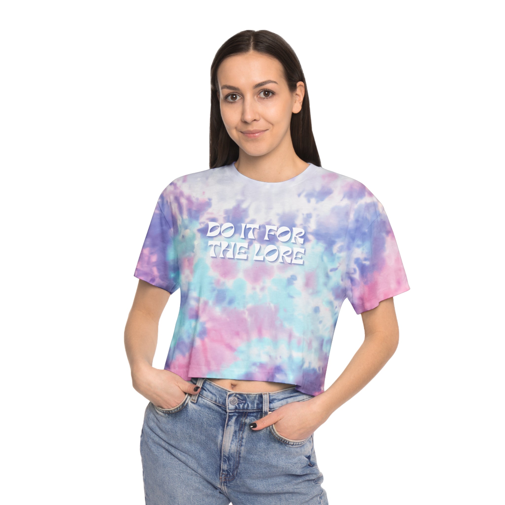 Cosmic Lore Tie-Dye Crop Tee — "Do It For The Lore"
