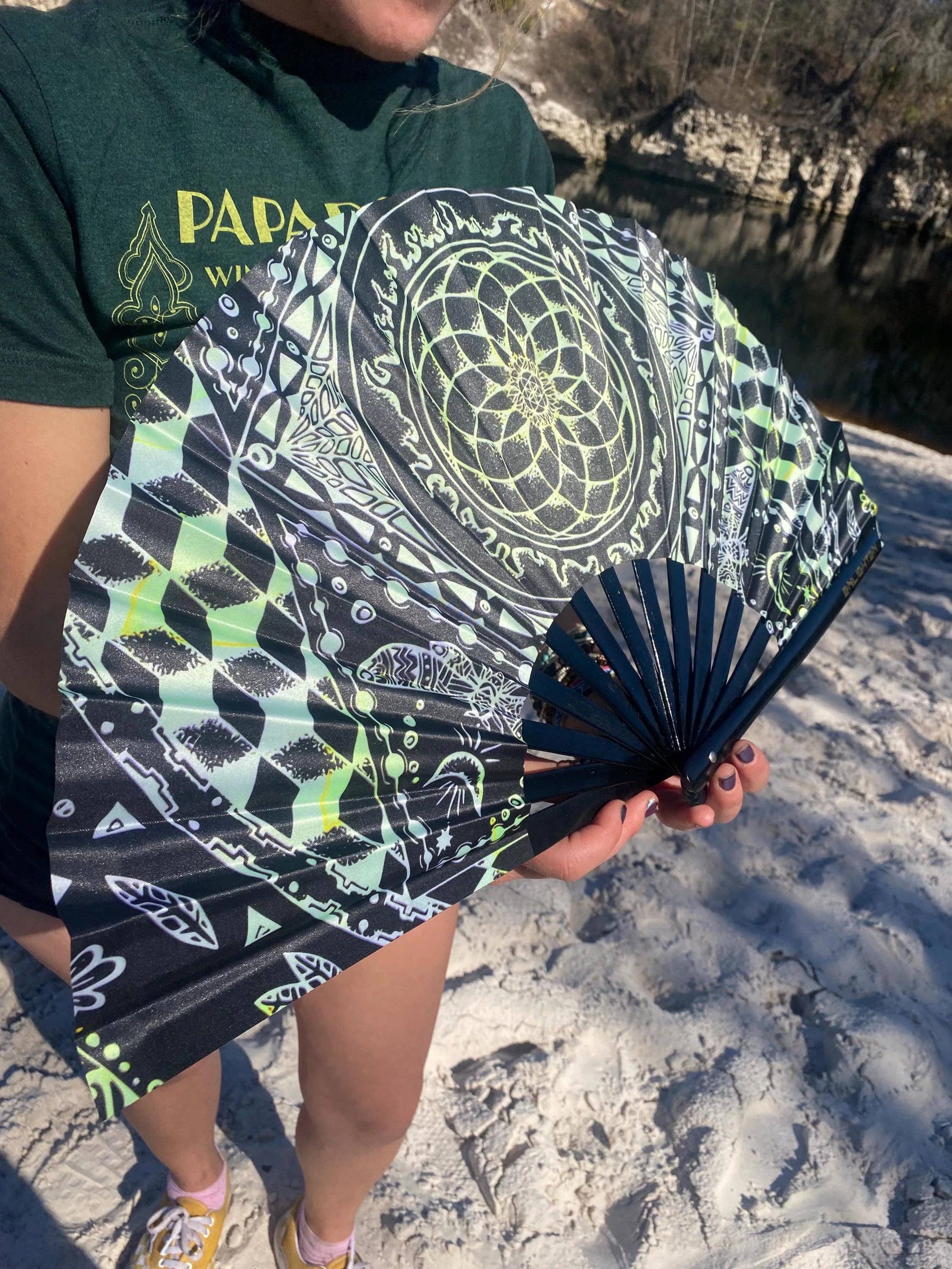 Emerald Nexus Hand Fan