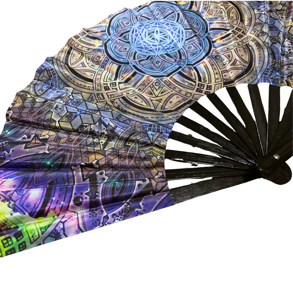 Cosmic Bloom UV Reactive Hand Fan