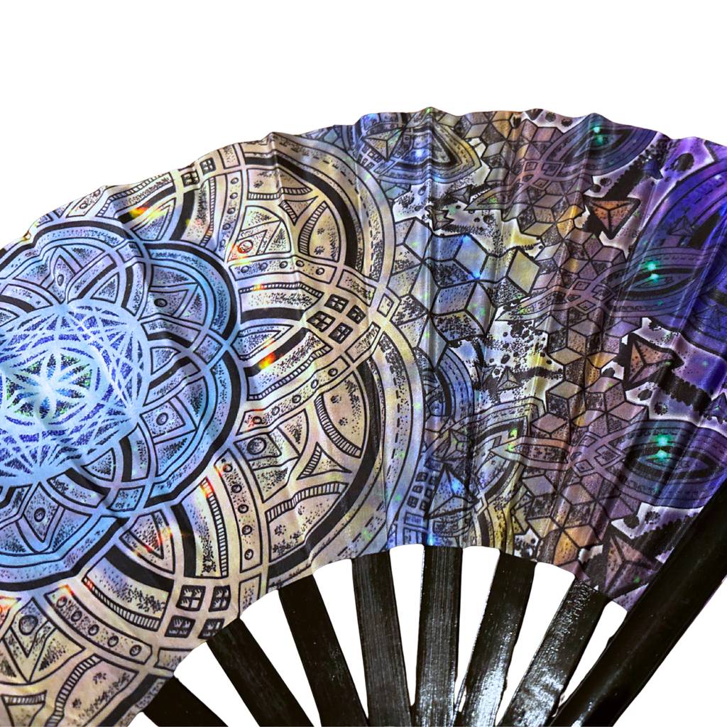 Cosmic Bloom UV Reactive Hand Fan