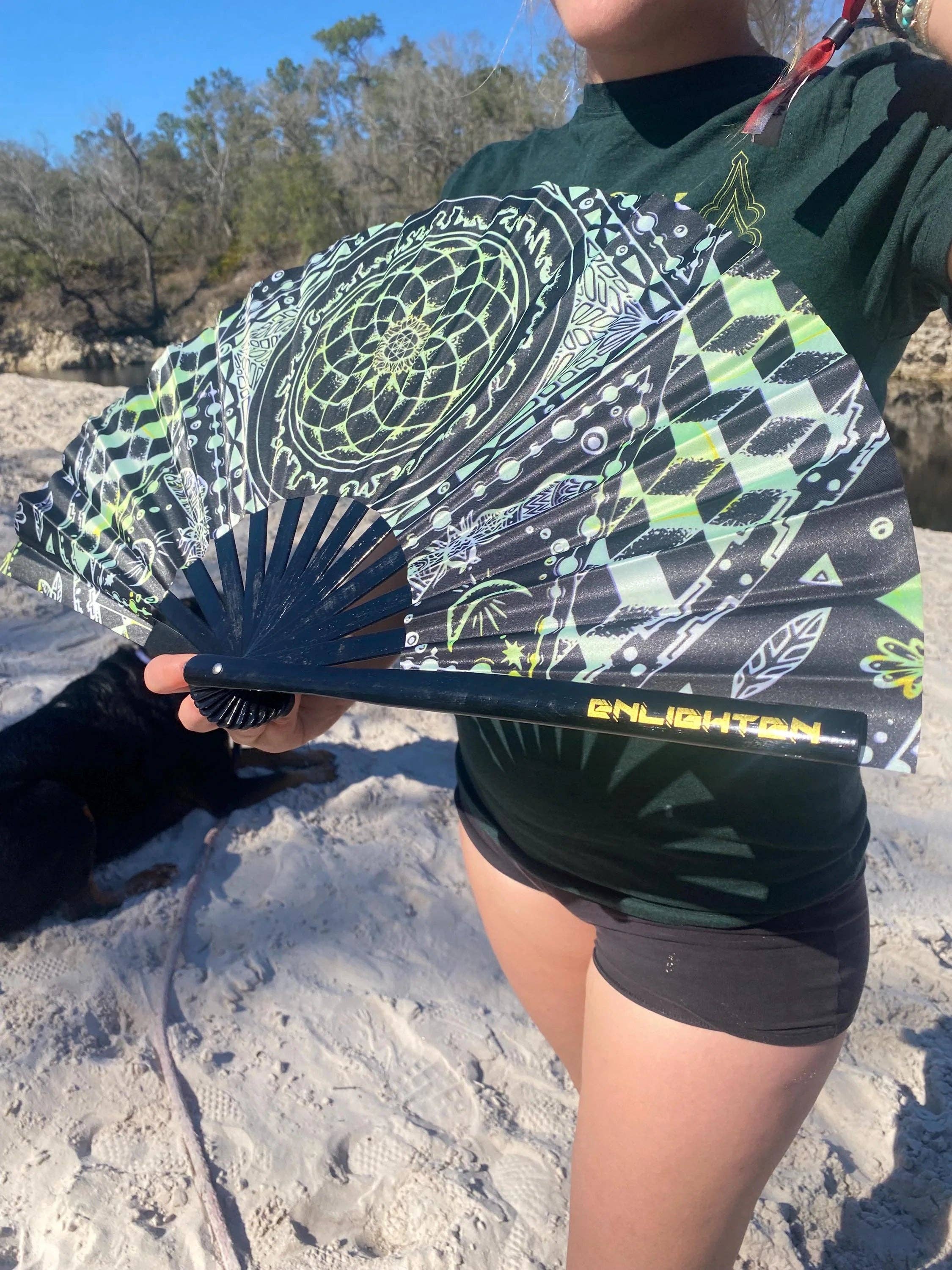 Emerald Nexus Hand Fan